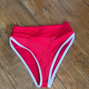 Red High-Waisted Bikini Bottoms LAINSNOW